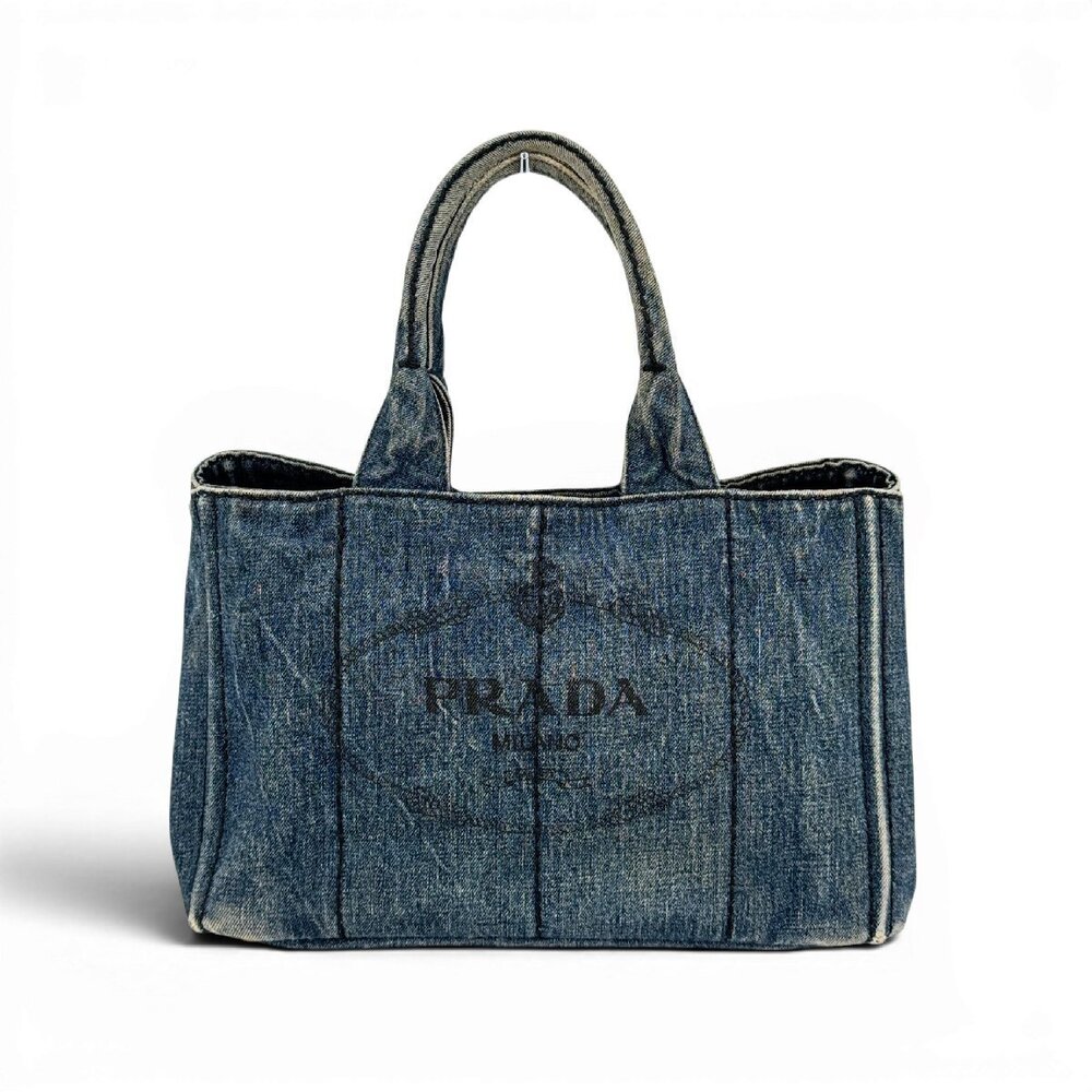 PRADA Milano Denim Canapa Handbag